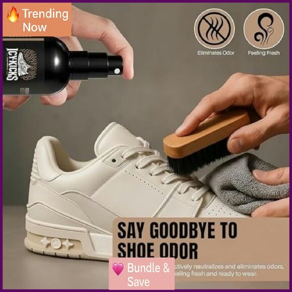 6-in-1 Sneaker Cleaning Kit with Foam Cleaner, Water Repellent, Odor Eliminator - Picture 6 of 8